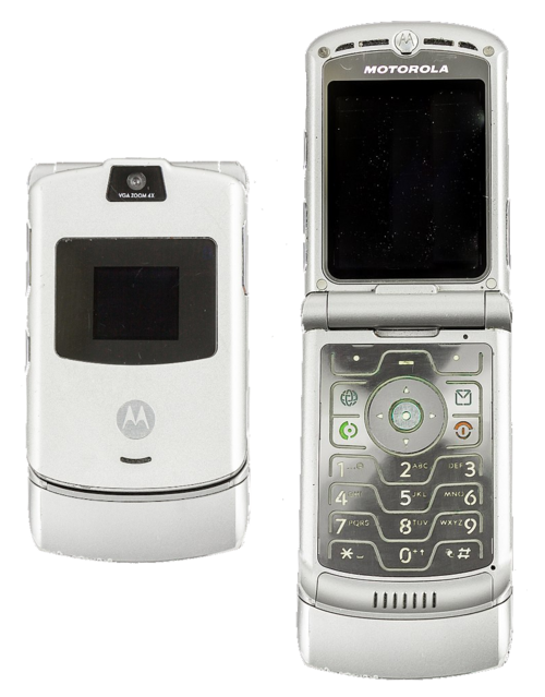 Motorola RAZR V3 — Ultra-thin flip phone with T9 keypad